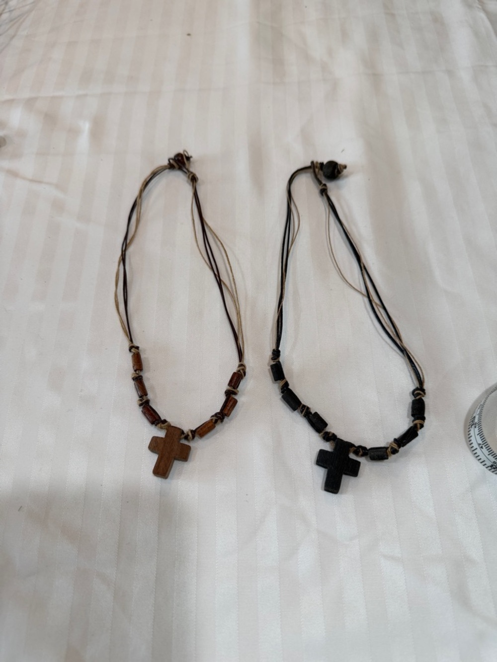 Hand Crafted Brown and Black Wooden Cross Pendant Necklaces